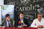 Fernando López, de la Federación Regional, Xavi Guibelalde, de la Nacional, y Fernando García, de Golf Soria.-MARIO TEJEDOR