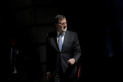 Mariano Rajoy, presidente del Gobierno, sale del Congreso de los Diputados.-JOSÉ LUIS ROCA