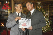 George Clooney y Hugh Boneville (el conde de Grantham), en el especial de Navidad de 'Downton Abbey'.-Foto: ITV