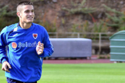Marc Pedraza no pudo entrenar ayer con sus compañeros. / ÁLVARO MARTÍNEZ-