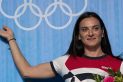 Elena Isinbáyeva, durante la rueda de prensa que ha dado en Río de Janeiro este viernes.-AFP / LAURENT KALFALA
