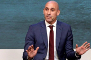 Rubiales, durante el nuevo sorteo de la Supercopa de España.-EFE