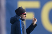 Luis Enrique, en el entrenamiento previo al viaje a Bilbao para la Copa del Rey.-JORDI COTRINA