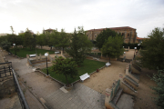 Parque de Santa Clara, con la iglesia al fondo. Mario Tejedor