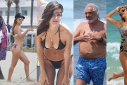 De izquierda a derecha, Eva Longoria, Emily Ratajkowski, Flavio Briatore y Makoke, en las playas.-EL PERIÓDICO