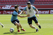 Markel y Mateu en el entreno de esta semana celebrado en el estadio de Los Pajaritos.-Luis Ángel Tejedor