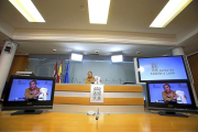 Rosa Valdeón durante la rueda de prensa para informar de los acuerdos del Consejo de Gobierno-ICAL