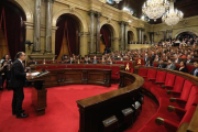 Jordi Turull interviene en el pleno de investidura.-/ FERRAN NADEU