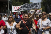 Manifestación contra la austeridad este miércoles en el centro de Atenas.-