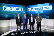 Los cuatro candidatos participantes en el debate autonómico-- ICAL