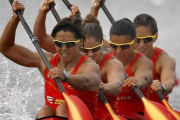 Beatriz Manchón (primera) en los Juegos Olímpicos de Pekín 2008.-EFE / ESTEBAN COBO