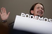 Pablo Iglesias, el pasado 7 de octubre, en un acto con representantes de los círculos de Madrid en el Cine Palafox.-JOSÉ LUIS ROCA