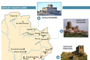 Infografía sobre los castillos de ese territorio de frontera entre Soria y Aragón.-