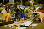 Imagen de la acampada en plaza Universidad-ALEJANDRO GARCÍA (EFE)