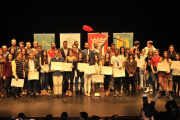 Foto de grupo con los premiados en la Gala del Deporte que ayer se celebró en la Audiencia.-Valentín Guisande