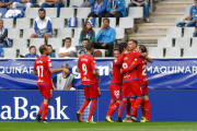 El Numancia asaltaba en 2017 el Tartiere y se clasificaba para la siguiente ronda de la Copa con un gol de Mateu.-Área 11