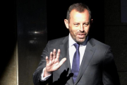 Rosell, en la Audiencia Nacional por el caso Neymar en julio del 2014.-MAYA BALANYÀ