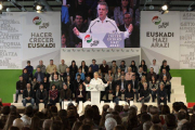 El lehendakari, Iñigo Urkullu durante su intervención en la presentación de los candidatos de dicho partido a las elecciones municipales y forales.-Foto: ALFREDO ALDAI / EFE