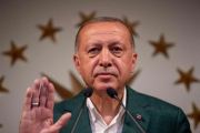 El presidente turco Tayyip Erdogan poco antes de pronunciar un discurso.-BULENT KILIC (AFP)