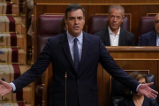 Pedro Sánchez, este miércoles en el Congreso de los Diputados.-JOSÉ LUIS ROCA