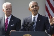 Obama y Biden durante una comparecencia en la Casa Blanca.-/ EFE / MICHAEL REYNOLDS