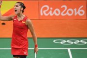 Carolina Marin celebra la victoria ante la surcoreana Sung Ji Hyun, el martes, 16, en los JJOO de Río.-JIM WATSON / AFP
