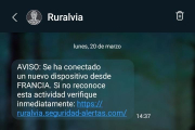 Captura de pantalla de un mensaje intentando obtener los datos bancarios realizada esta misma semana en Soria. HDS