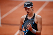 Garbiñe Muguruza, en su debut en Roland Garros.-REUTERS
