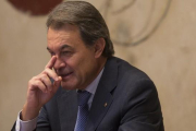 El 'president' en funciones, Artur Mas, en una reunión del Consell Executiu.-ALBERT BERTRAN