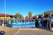 Concentración de trabajadores ante el centro penitenciario de Villanubla, en Valladolid.-EM
