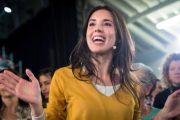 La portavoz de Unidos Podemos en el Congreso, Irene Montero, en el acto La vida, en el centro.-LUCA PIERGIOVANNI (EFE)