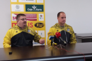 Jordi Lluelles y Javier Castillo en la comparecencia de prensa previa al debut del BM Soria en Plata. R.T.