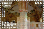 El sello de Correos con la Ermita de San Baudelio.