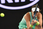Garbiñe Muguruza, durante su último partido en Australia.-PAUL CROCK / AFP