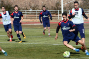 Dalmau realizó el primer entrenamiento con el Numancia y después fue presentado en Los Pajaritos.-Álvaro Martínez