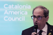 Torra, en la inauguración del Catalonia America Council (CAC), en el Edificio de Asociaciones Mundiales en Washington DC, (EEUU).-/ LENIN NOLLY (EFE)