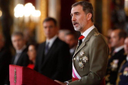 Felipe VI, durante el discurso de Pascua Militar que pronunció el 6 de enero de 2019.-EFE