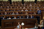 Bancada del partido de Unidas Podemos en el Congreso de los Diputados.-EFE