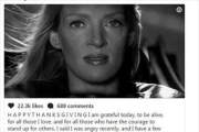 El mensaje de Uma Thurman.-INSTAGRAM