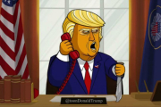 El Donald Trump animado en uno de los sketches habituales en el late night show de Stephen Colbert en la CBS.-SHOWTIME (SHOWTIME)