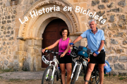 Muñoz y Rubio en la nueva ruta de 'La Historia en Bicicleta' por Soria. HDS