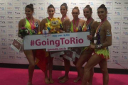Las gimnastas españolas que ha ganado el bronce por equipos en los Mundiales de Stuttgart de gimnasia rítmica.-Foto: RFEG