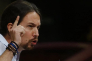 Pablo Iglesias interviene en el Congreso de los Diputados.-AGUSTIN CATALAN