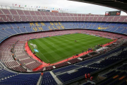 El Camp Nou, con las gradas vacías a pocos minutos del inicio del Barça-Las Palmas.-REUTERS / ALBERT GEA