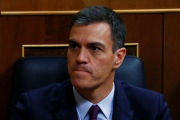 Pedro Sánchez, en el debate de los Presupuestos en el Congreso.-X01625