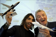 Michael O'Leary, presidente de Ryanair  y Javier Hidalgo, de Globalia, en la rueda de prensa de hoy.-JOSÉ LUIS ROCA