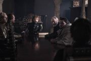 Escena del último episodio de Juego de tronos en la que aparecen varios personajes de la serie, pero solo uno es femenino.-HBO