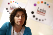 La candidata a la Alcaldía de la capital leonesa por la coalición León en Común, Victoria Rodríguez-Ical