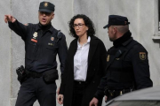 Marta Rovira a su llegada al Tribunal Supremo.-/ JUAN MANUEL PRATS