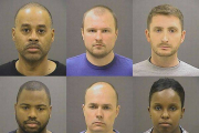 Los seis policías acusados de la muerte de Freddie Gray.-Foto: AP